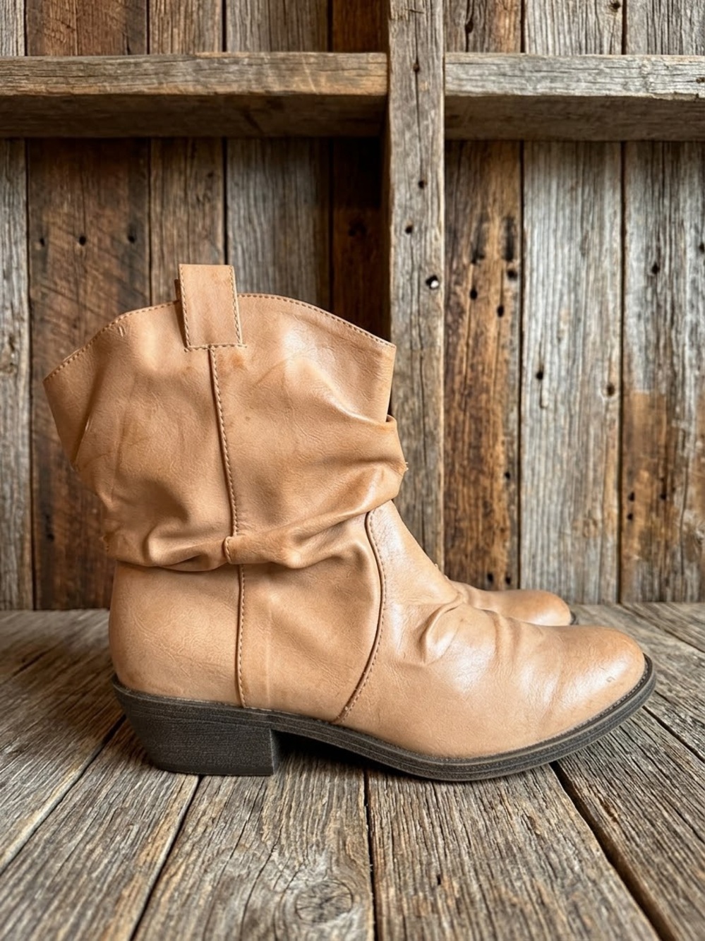 Tan Slouchy Mid-Calf Women's Boot